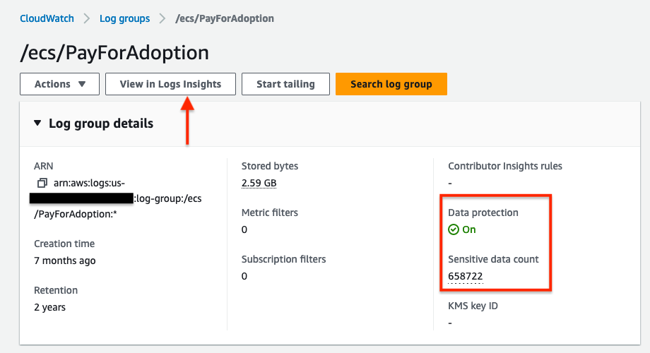 The CloudWatch Logs Data Protection for PHI