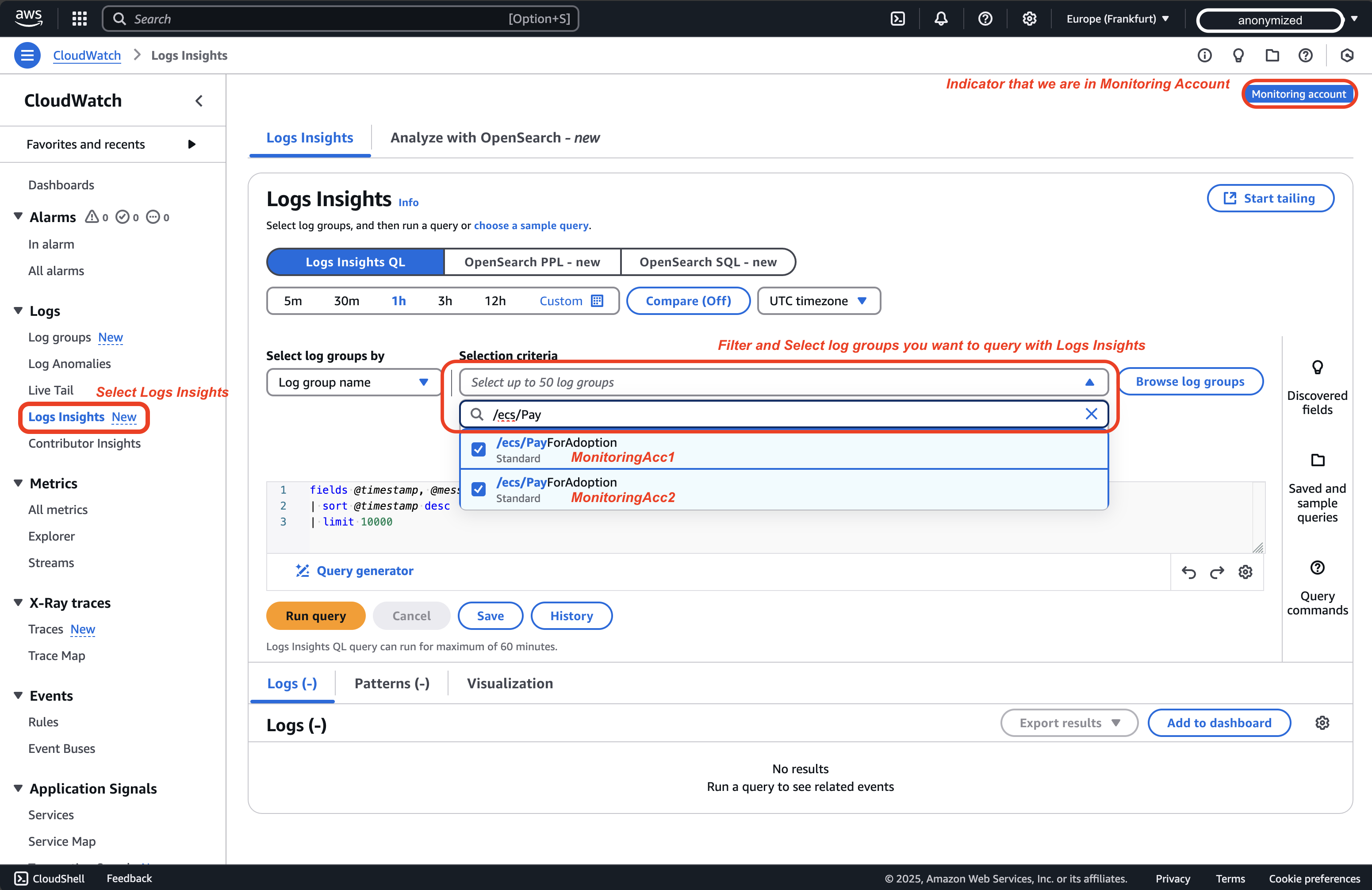 CloudWatch Cross-Account Observability Query Logs 1