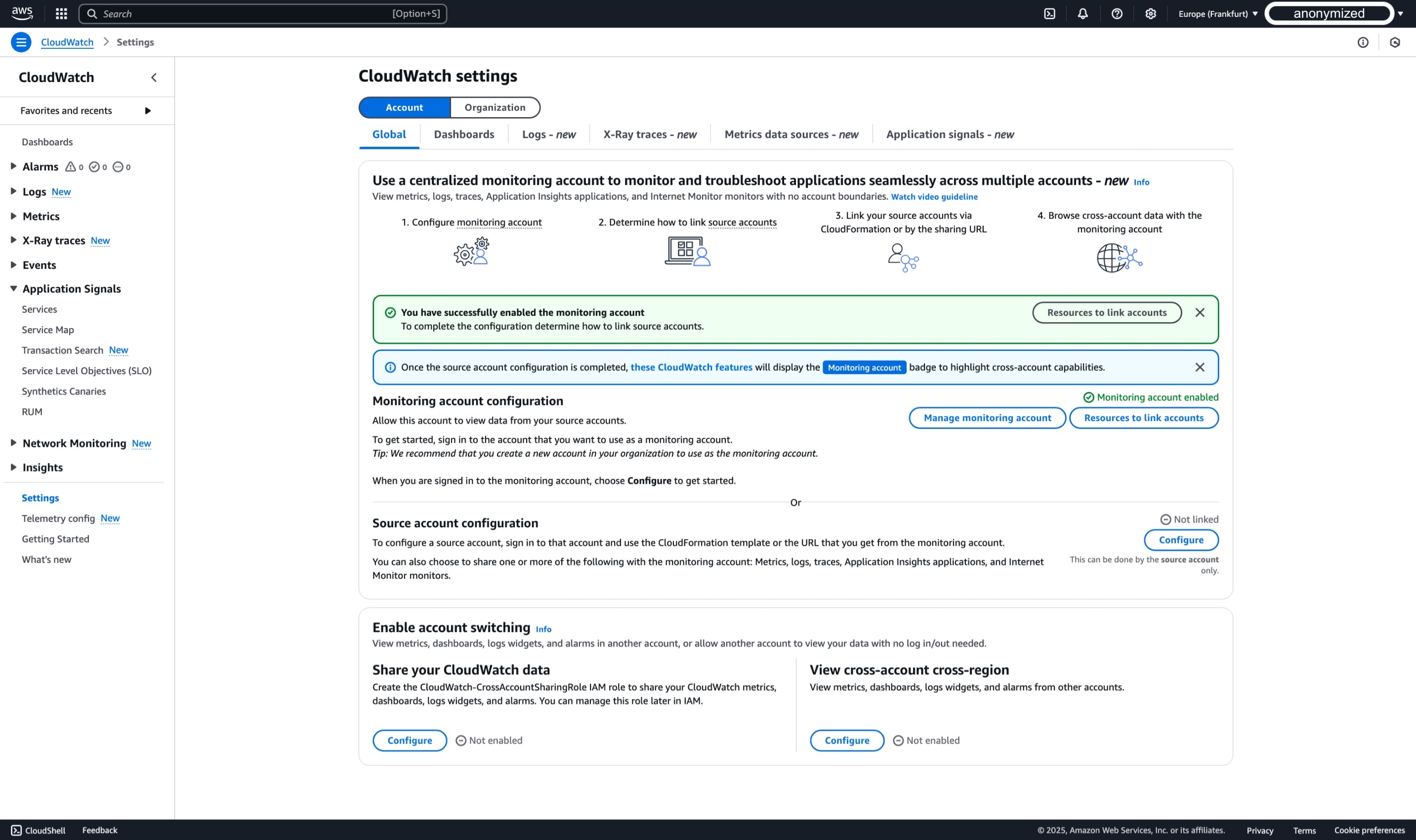 CloudWatch Cross-Account Observability Step 1 - 5