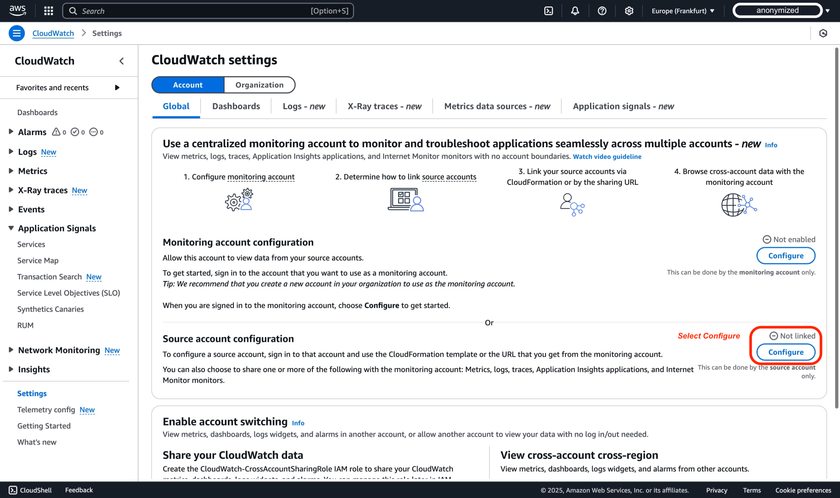 CloudWatch Cross-Account Observability Step 2 - 3