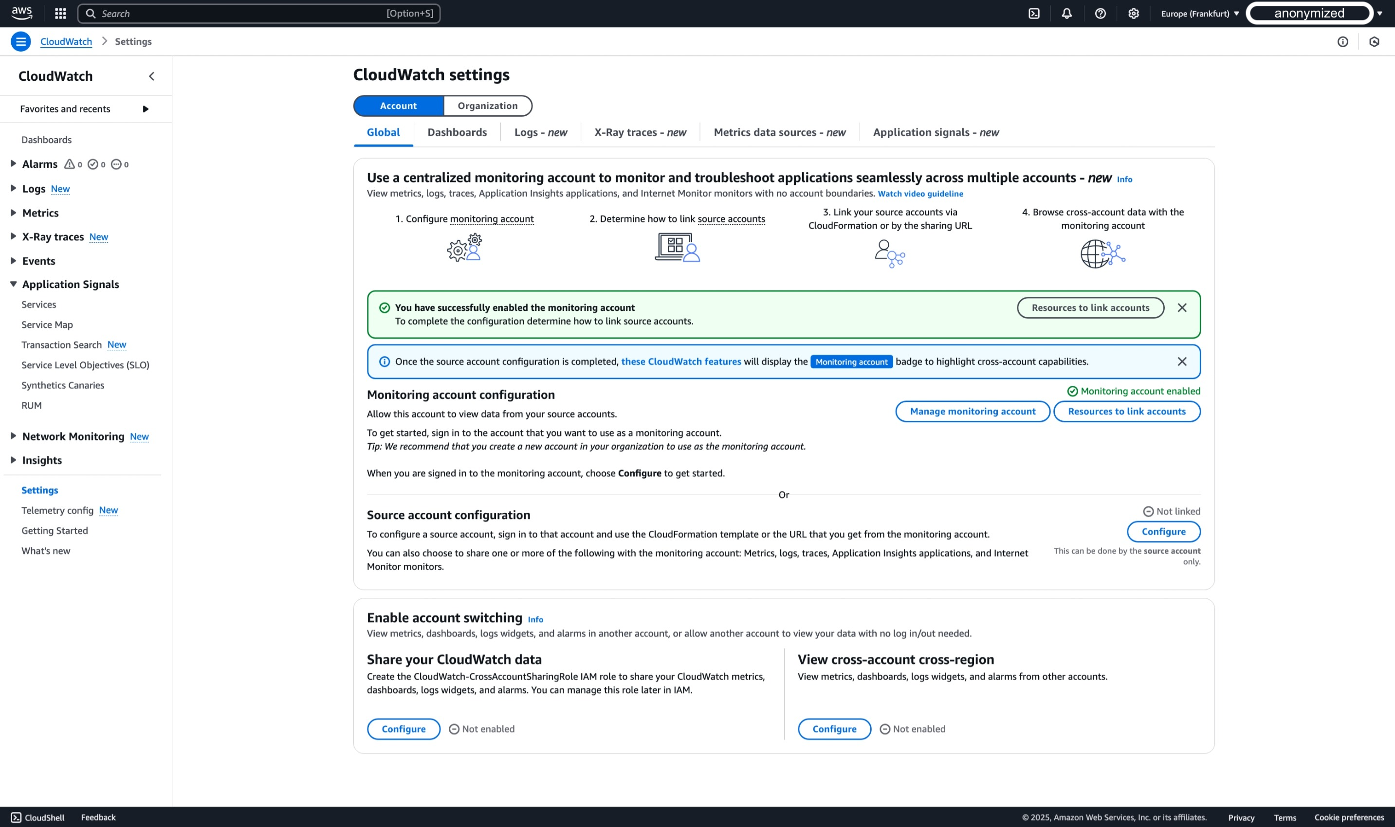 CloudWatch 크로스 계정 Observability 1단계 - 5