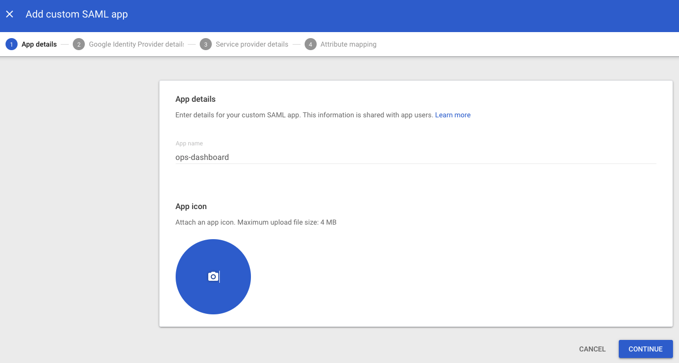 Google Workspace - Add custom SAML app - App details