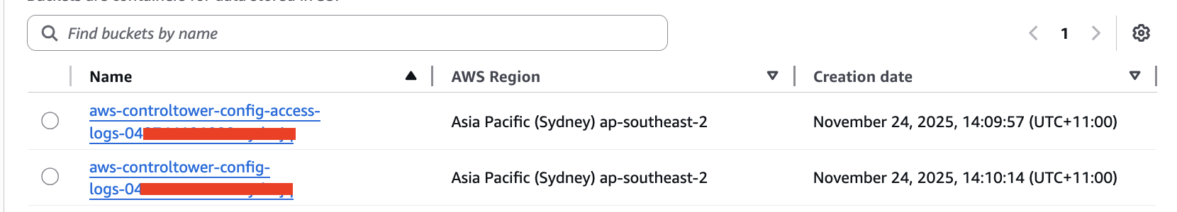 验证 AWS Config S3 存储桶