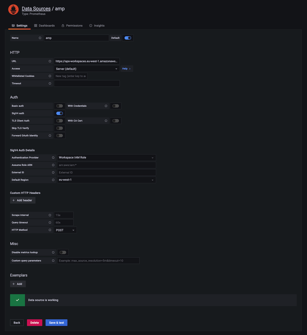AMP as data source in AMG
